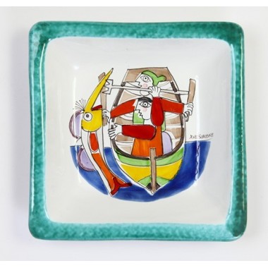 Square Plate Folk fisherman PQFK-6 Square Plate Folk fisherman PQFK-6